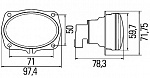 Фара дальнего света FF 40 (1 фара) с рамкой H11 Ref. 12,5